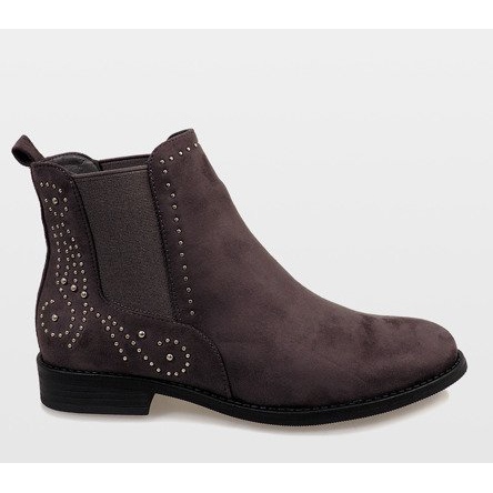 Botas de camurça com isolamento cinza 6333-2 2 Botas de camurça com isolamento cinza 6333-2 2