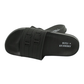 American Club Chinelos americanos de duas listras masculinos NH15 preto 3