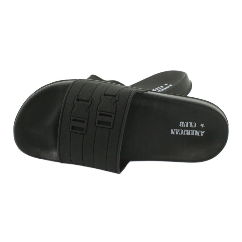 American Club Chinelos americanos de duas listras masculinos NH15 preto 3