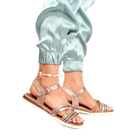 EVE Sandálias femininas lisas marrom - Replay castanho amarelo 1