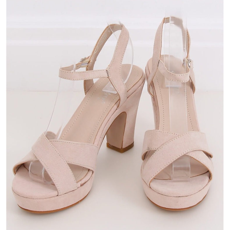 Sandálias em poste bege NS033P Bege 1