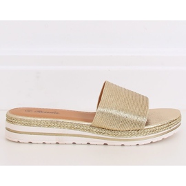 Chinelos femininos dourados dourados 222-32II ouro 1