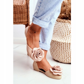 LU BOO Bailarinas de borracha Meliski flores Bege Ester 1