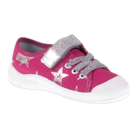 Sapatilhas de menina com sapatilhas com estrelas Befado 251X096 rosa prata 1