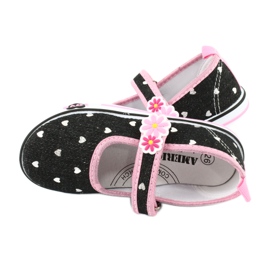 American Club Tênis de velcro TEN14 preto rosa 4