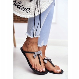 LU BOO Chinelos femininos de borracha pretos chinelos com arcos da Geórgia 2