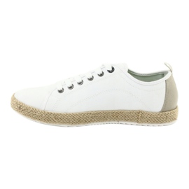 Alpercatas masculinas Big Star 174155 de renda branco marrom 2