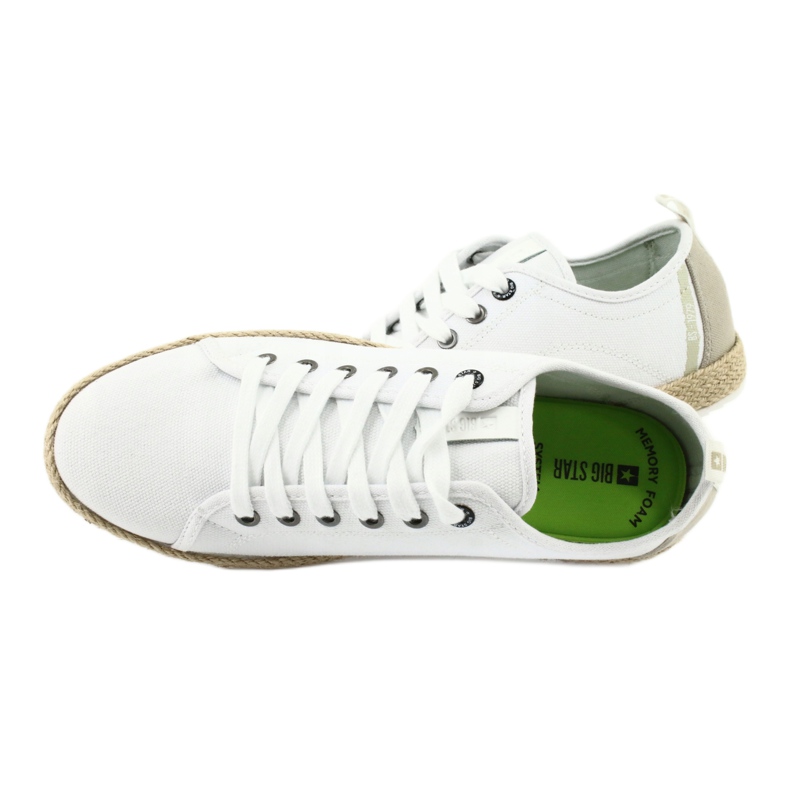 Alpercatas masculinas Big Star 174155 de renda branco marrom 5