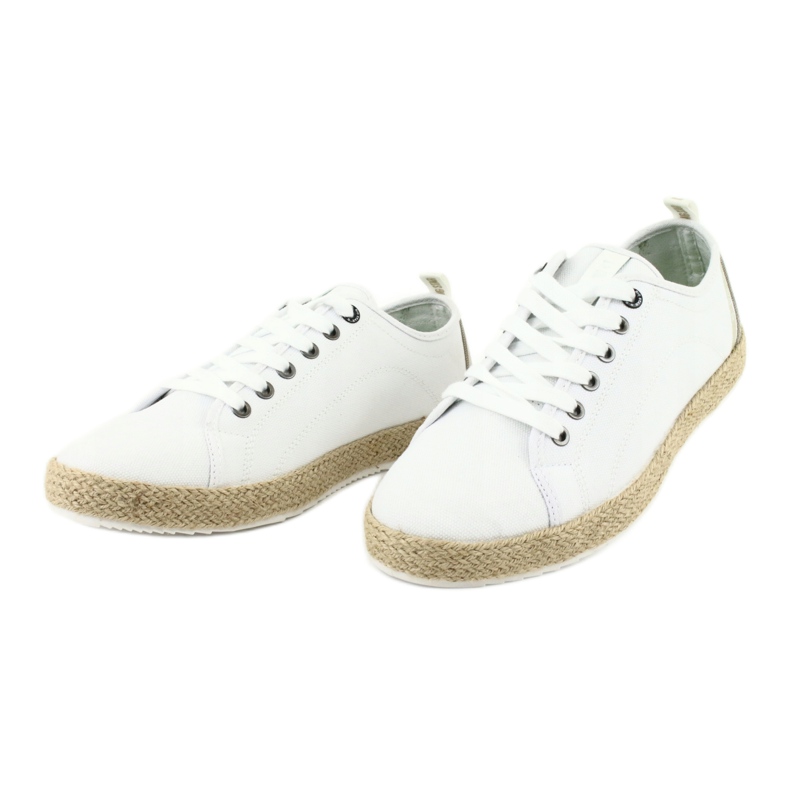 Alpercatas masculinas Big Star 174155 de renda branco marrom 3