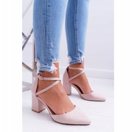 SEA Sapatos femininos no salto no Spitz Beige Cosmo bege 2