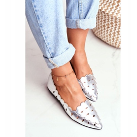 Lu Boo feminino bailarinas prata metálico Dianna cinza 2