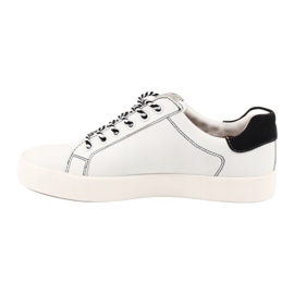 Caprice Capprice Women White/Navy azul tênis de couro amarrado 23203 branco 3