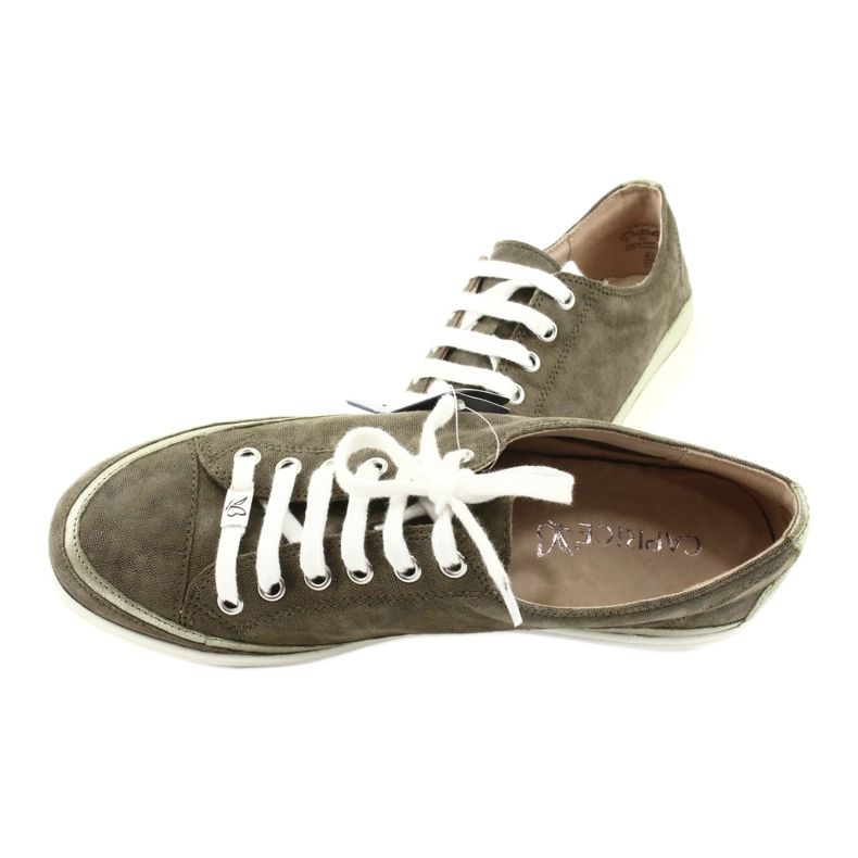 Tênis de couro feminino Caprice 23654 verde 3