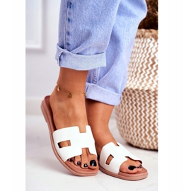 BUGO Chinelos Femininos Branco Geométrico Clássico Teodora 1