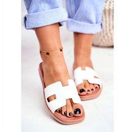 BUGO Chinelos Femininos Branco Geométrico Clássico Teodora 2