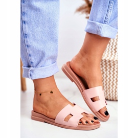 BUGO Chinelos femininos rosa geométrica clássica Theodora 2