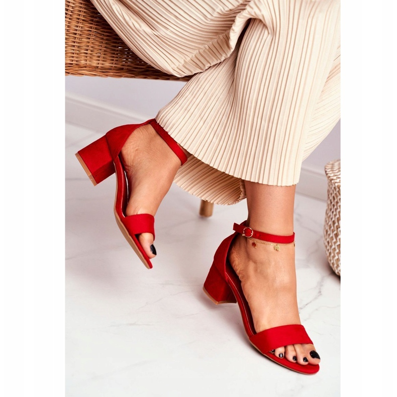 BUGO Sandálias Femininas Camurça Vermelho Oh Baby! 1