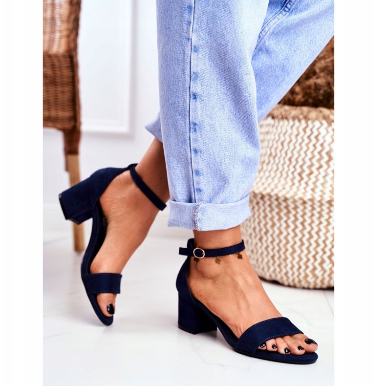 BUGO Sandálias Femininas Camurça Azul Marinho Oh Baby! 2