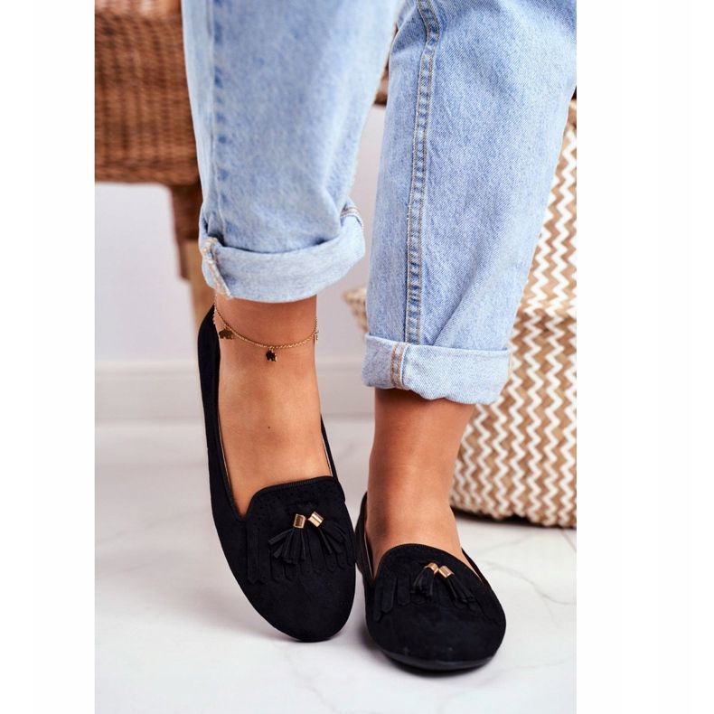 BUGO Mocassim feminino Black Lords Franjas Therese preto 2