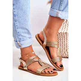 BUGO Sandálias planas femininas ouro Rachel dourado 2