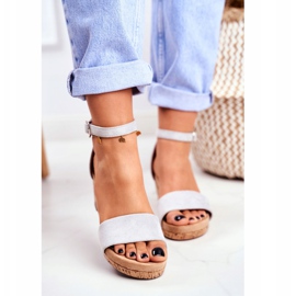 PS1 Sandálias femininas em cunha cinza MarryMe 2