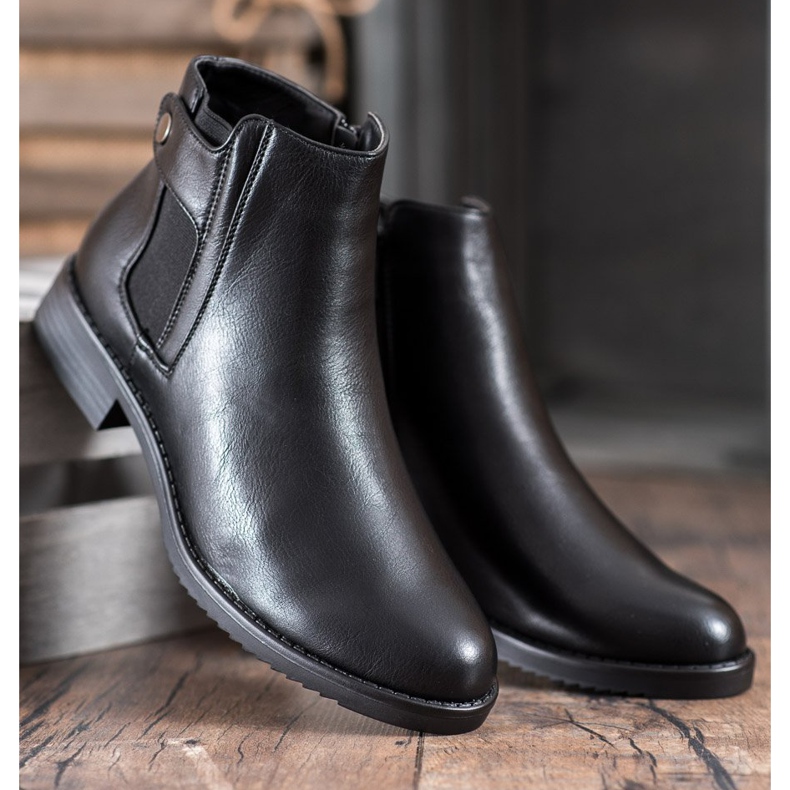 J. Star Botas rasas confortáveis preto 1