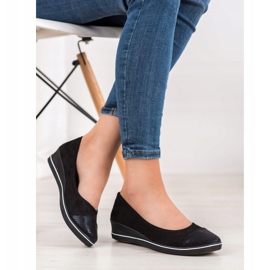 SHELOVET Black Ballerina On Wedge preto 1