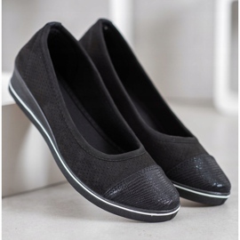 SHELOVET Black Ballerina On Wedge preto 2