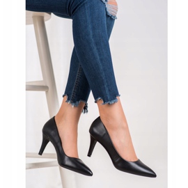 Gogo Bombas com couro ecológico preto 1