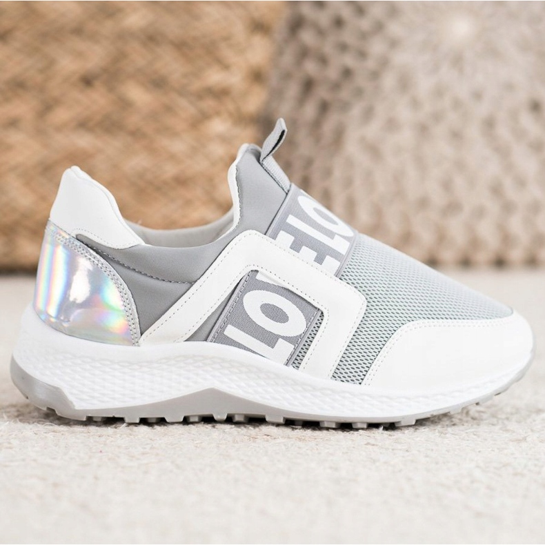 Seastar Slipons na plataforma do amor branco cinza 2