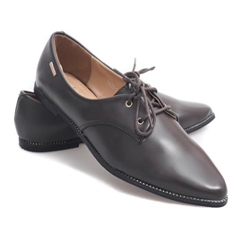 Sapatos femininos clássicos elegantes castanhos Y439 marrom 1