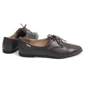 Sapatos femininos clássicos elegantes castanhos Y439 marrom 2