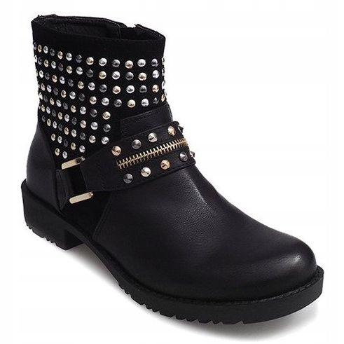 Botas motorizadas com tachas 1636 pretas preto 1