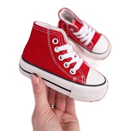 FRROCK Tênis alto clássico infantil com filemon vermelho com zíper branco 2
