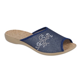 Sapatos femininos Befado pu 254D107 azul marinho 1
