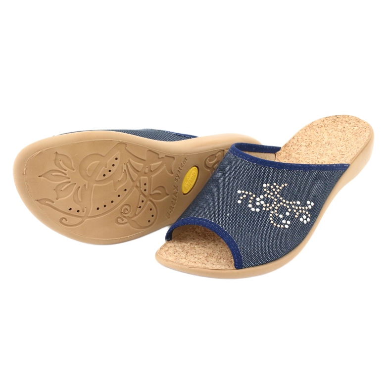 Sapatos femininos Befado pu 254D107 azul marinho 4