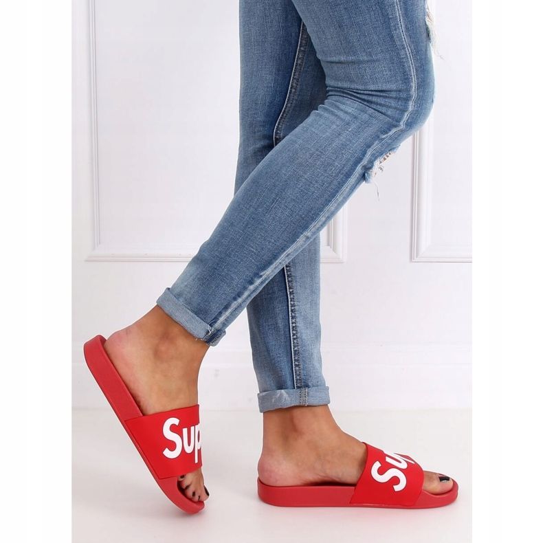 Chinelos vermelhos femininos vermelhos CK110 vermelho 2