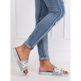 Chinelos femininos cinza e prata CK110 prata 2