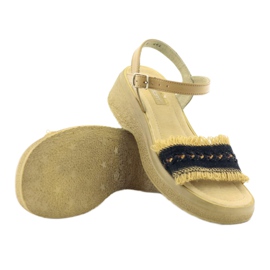 Eldam Sandálias femininas na plataforma castanho preto 3