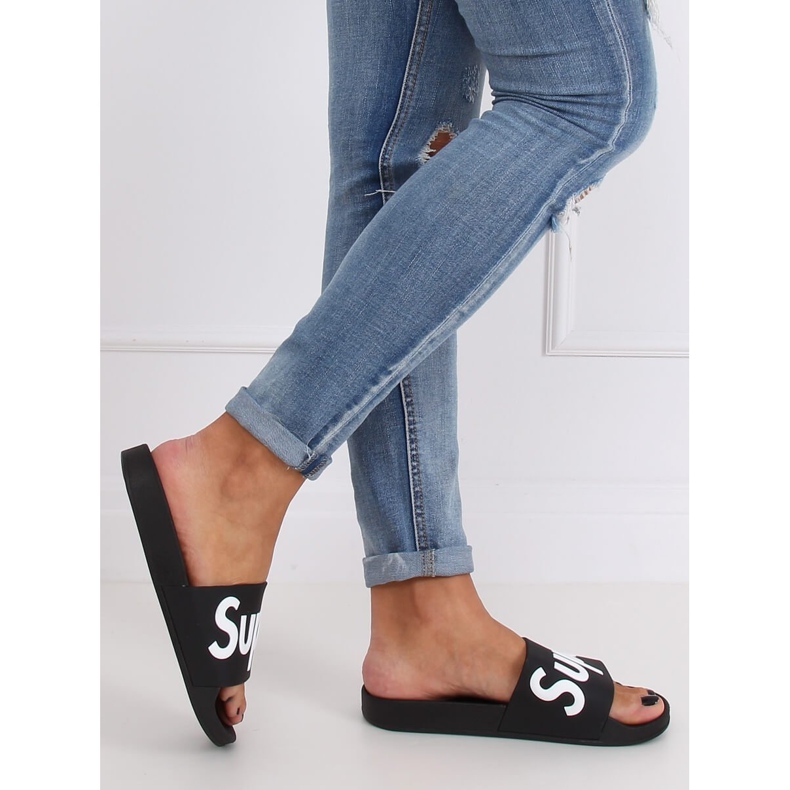 Chinelos femininos negros pretos CK110 preto 2