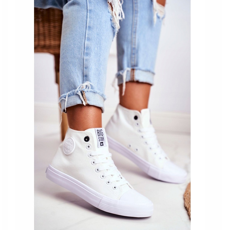 Tênis alto feminino Big Star White FF274A171 branco 1