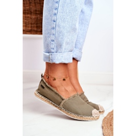 Alpargatas femininas com sola trançada Khaki Big Star DD274760 verde 2 Alpargatas femininas com sola trançada Khaki Big Star DD274760 verde 2