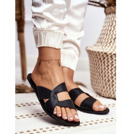 Chinelos femininos clássicos Lu Boo Black Mabella preto 1