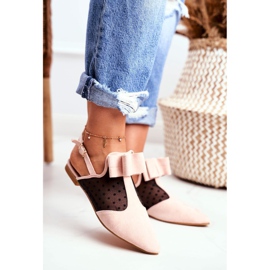 Lu Boo feminino bailarina Bows Mule Pink Domino rosa 1