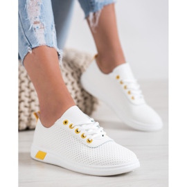 SHELOVET Tênis a céu aberto com couro ecológico branco 1