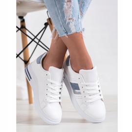 SHELOVET Tênis com inserções de camurça branco 2