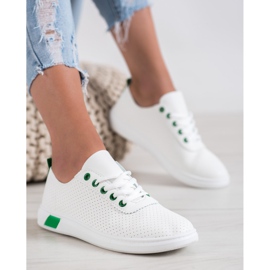 SHELOVET Tênis a céu aberto com couro ecológico branco 2