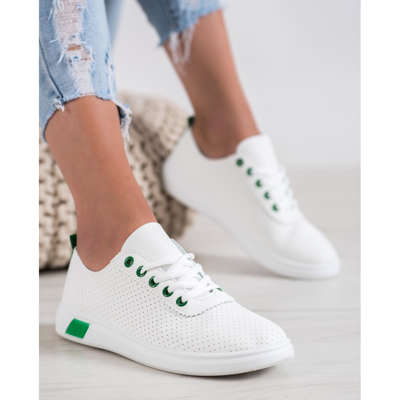 SHELOVET Tênis a céu aberto com couro ecológico branco 2