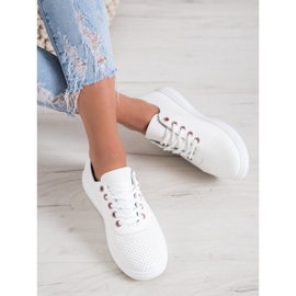 SHELOVET Tênis a céu aberto com couro ecológico branco 1