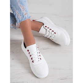 SHELOVET Tênis a céu aberto com couro ecológico branco 1